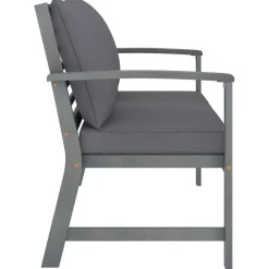 vidaXL 4-delige Loungeset met kussens massief acaciahout