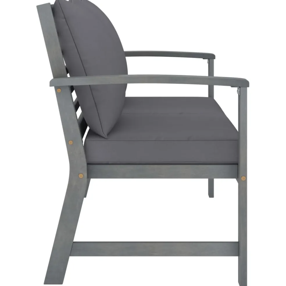 vidaXL 4-delige Loungeset met kussens massief acaciahout