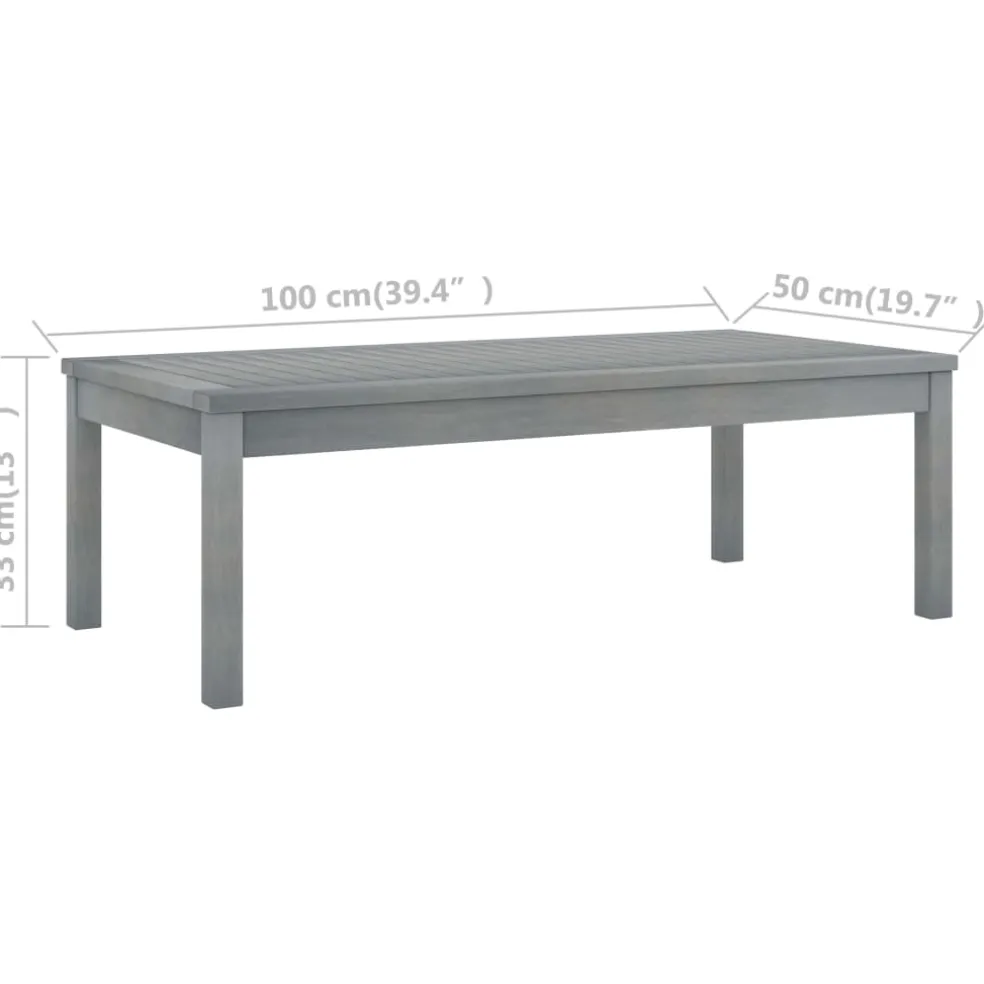 vidaXL 4-delige Loungeset met kussens massief acaciahout