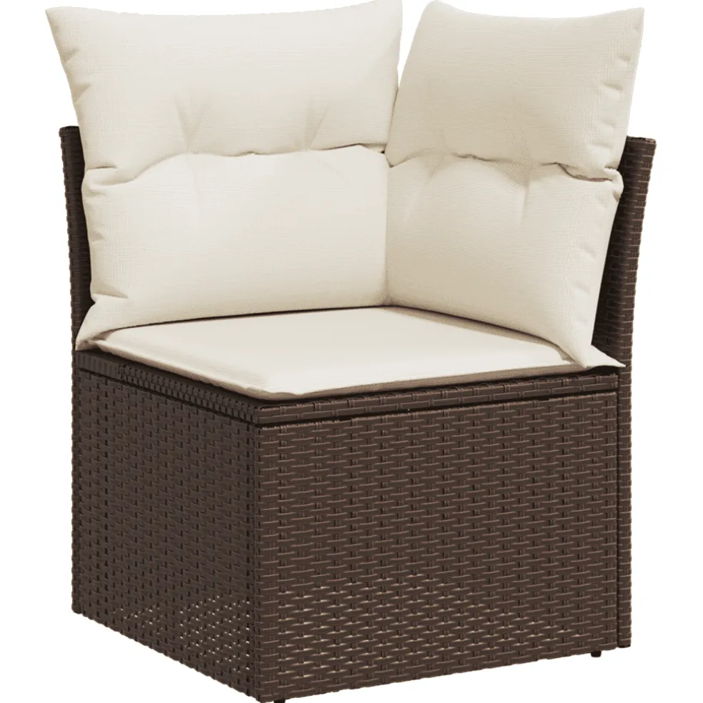 vidaXL 8-delige Loungeset met kussens poly rattan bruin