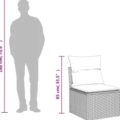 vidaXL 8-delige Loungeset met kussens poly rattan grijs