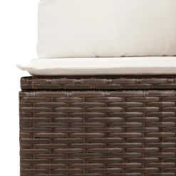 vidaXL 8-delige Loungeset met kussens poly rattan bruin