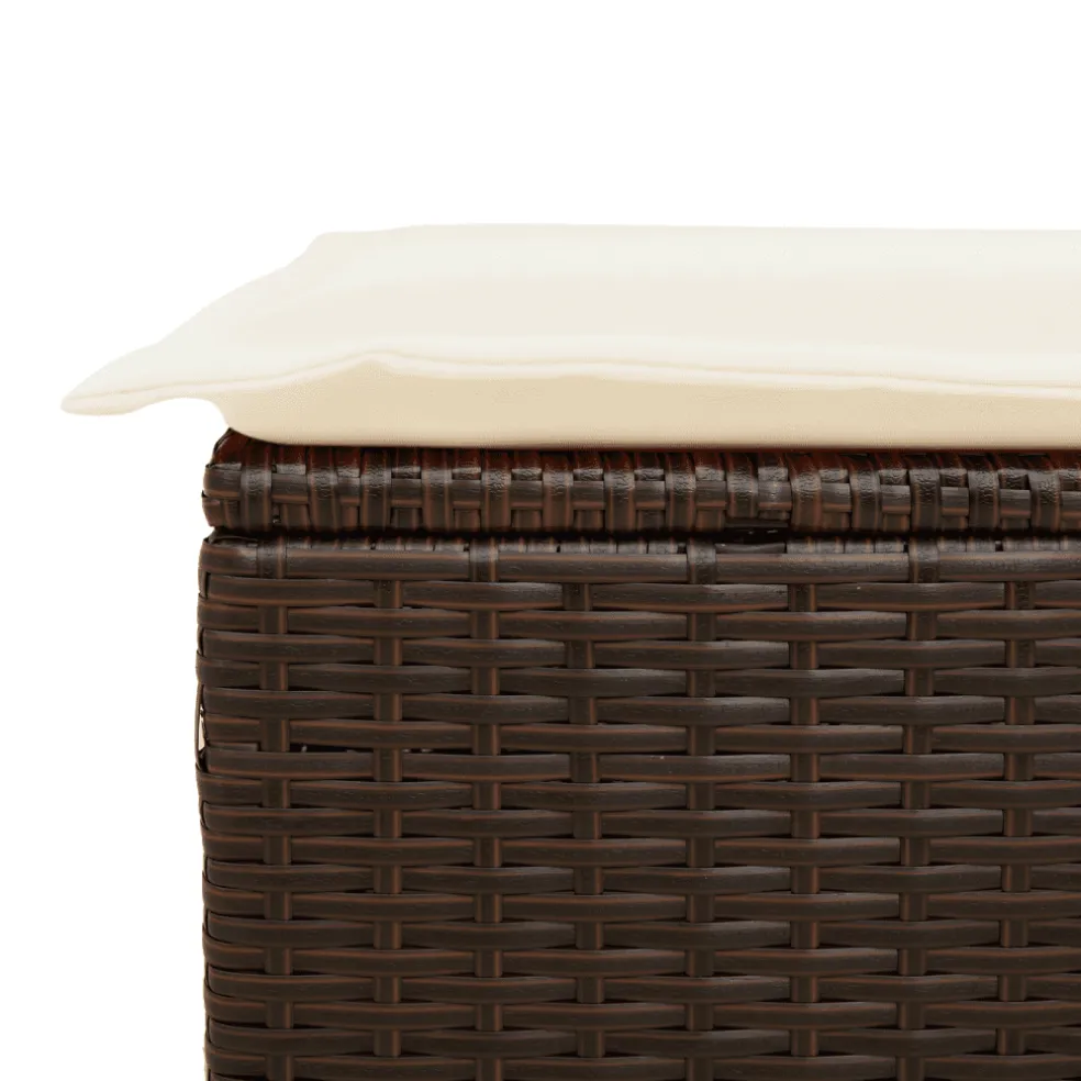 vidaXL 8-delige Loungeset met kussens poly rattan bruin