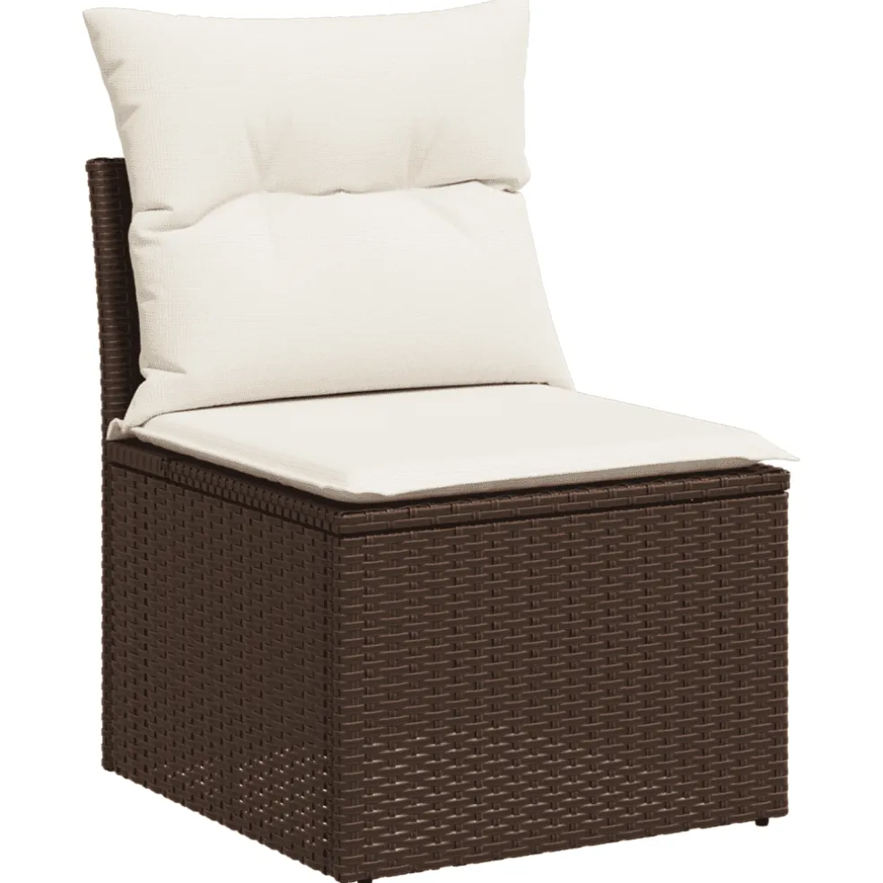 vidaXL 8-delige Loungeset met kussens poly rattan bruin