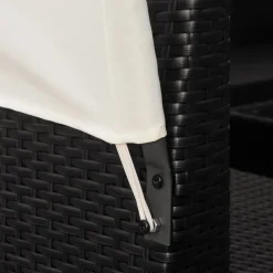 vidaXL 9-delige Loungeset met luifels poly rattan zwart