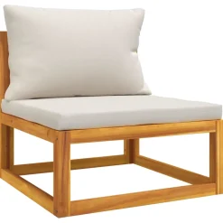 vidaXL 5-delige Loungeset met lichtgrijze kussens massief hout