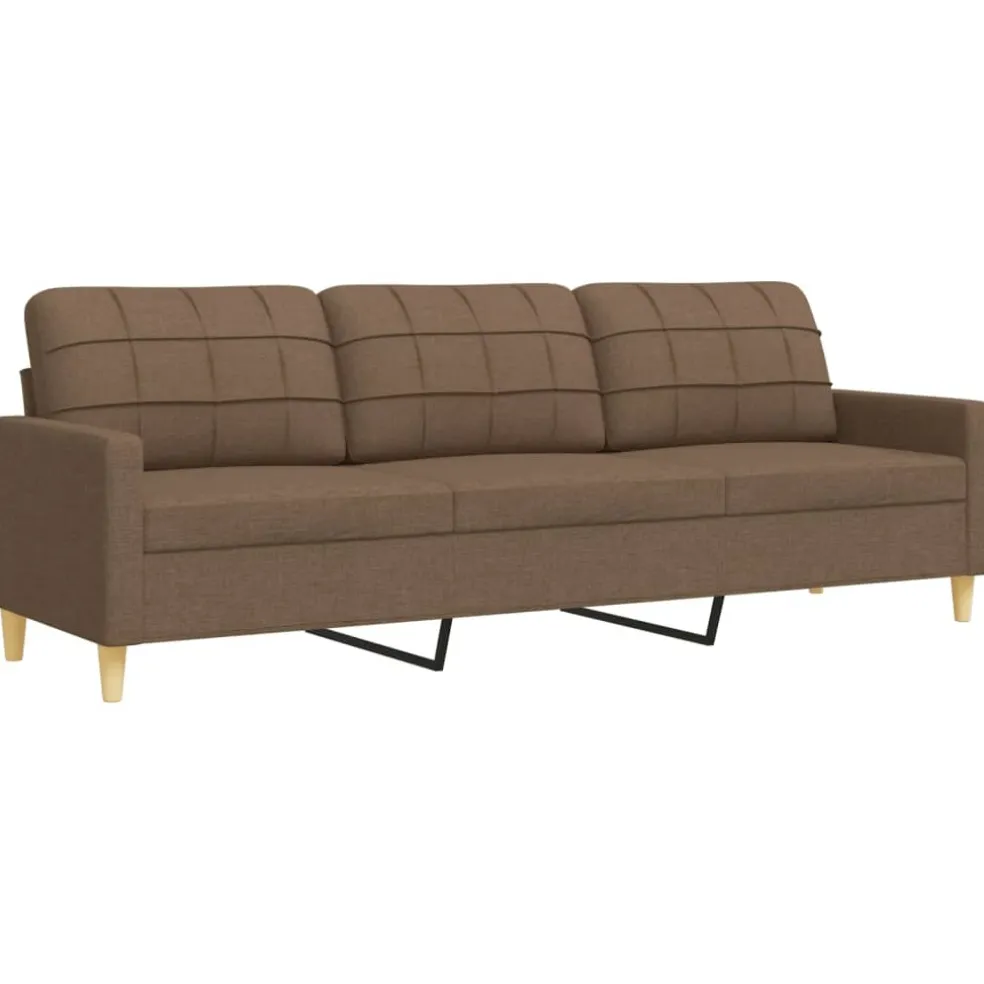 vidaXL 2-delige Loungeset met sierkussens stof bruin
