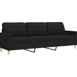 vidaXL 2-delige Loungeset stof zwart