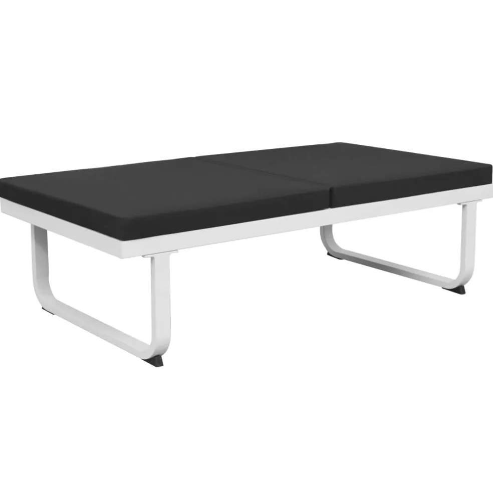 vidaXL 5-delige Loungeset textileen aluminium zwart