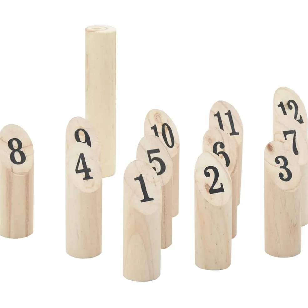 vidaXL 13-delige Nummerkubb spelset met draagtas massief grenenhout