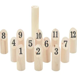 vidaXL 13-delige Nummerkubb spelset met draagtas massief grenenhout