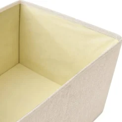 vidaXL 3-delige Opbergboxenset stapelbaar stof crèmekleurig