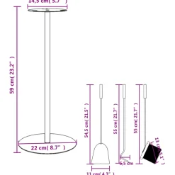 vidaXL 4-delige openhaardgereedschapset 22x59 cm staal