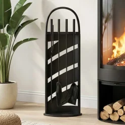 vidaXL 5-delige openhaardgereedschapset 23x15x66 cm staal