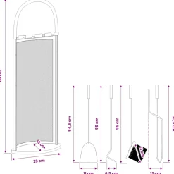 vidaXL 5-delige openhaardgereedschapset 23x15x66 cm staal