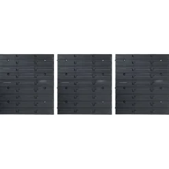 vidaXL 48-delige Opslagbakkenset met wandpanelen blauw en zwart