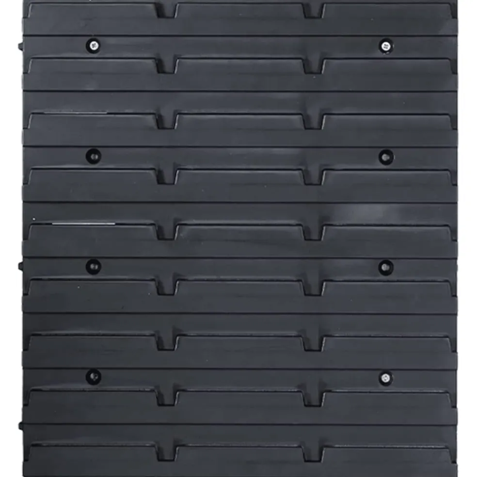 vidaXL 96-delige Opslagbakkenset met wandpanelen blauw en zwart