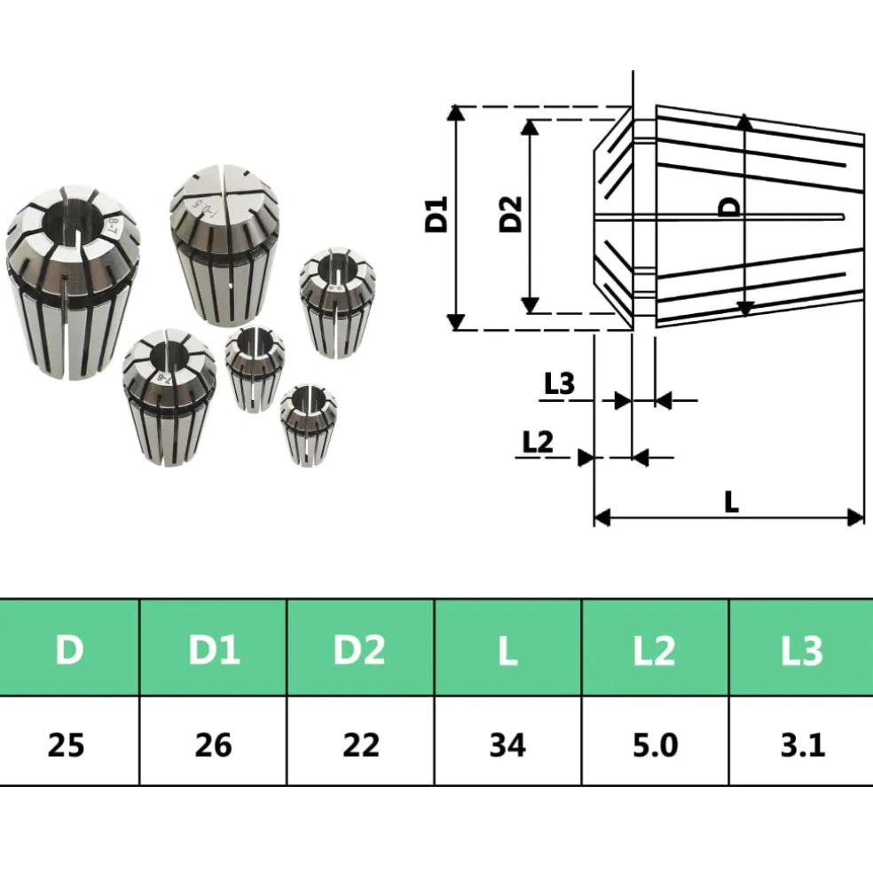 vidaXL 15-delige Spantangenset ER25