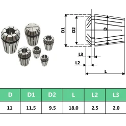 vidaXL 10-delige Spantangenset ER16