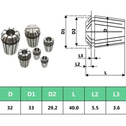 vidaXL 19-delige Spantangenset ER32