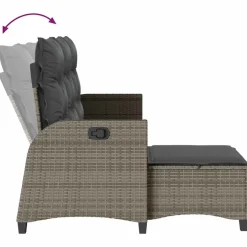 vidaXL 3-delige Tuinbankstel met kussens L-vormig poly rattan grijs