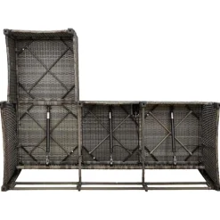 vidaXL 3-delige Tuinbankstel met kussens L-vormig poly rattan grijs