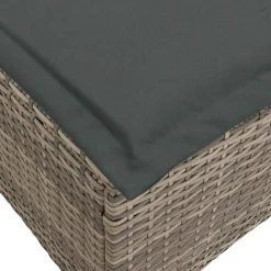 vidaXL 3-delige Tuinbankstel met kussens L-vormig poly rattan grijs
