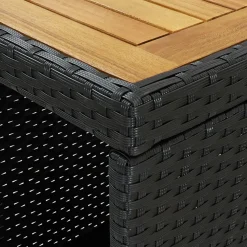 vidaXL 5-delige Tuinbarset met kussens poly rattan zwart