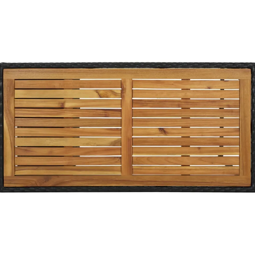 vidaXL 5-delige Tuinbarset met kussens poly rattan zwart
