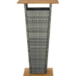 vidaXL 3-delige Tuinbarset met kussens poly rattan grijs