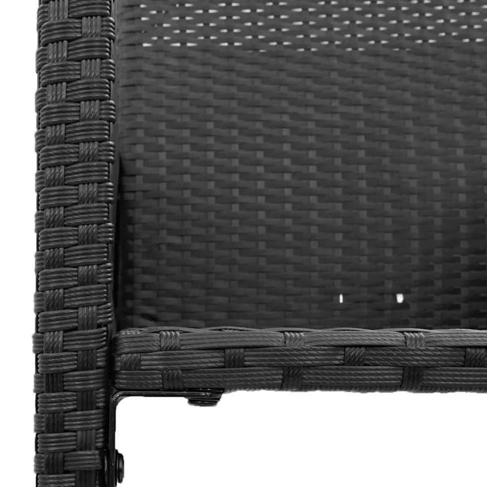 vidaXL 3-delige Tuinbarset zonder kussens poly rattan acacia zwart
