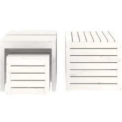 vidaXL 4-delige Tuinboxset massief grenenhout wit