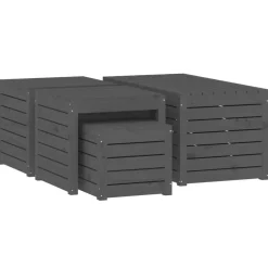 vidaXL 4-delige Tuinboxset massief grenenhout grijs