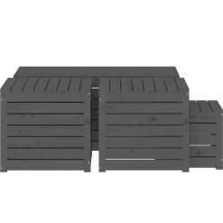 vidaXL 4-delige Tuinboxset massief grenenhout grijs