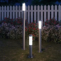 vidaXL 3-delige Tuinlampenset waterdicht roestvrij staal