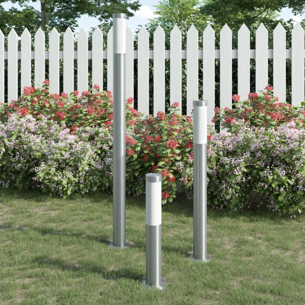 vidaXL 3-delige Tuinlampenset waterdicht roestvrij staal