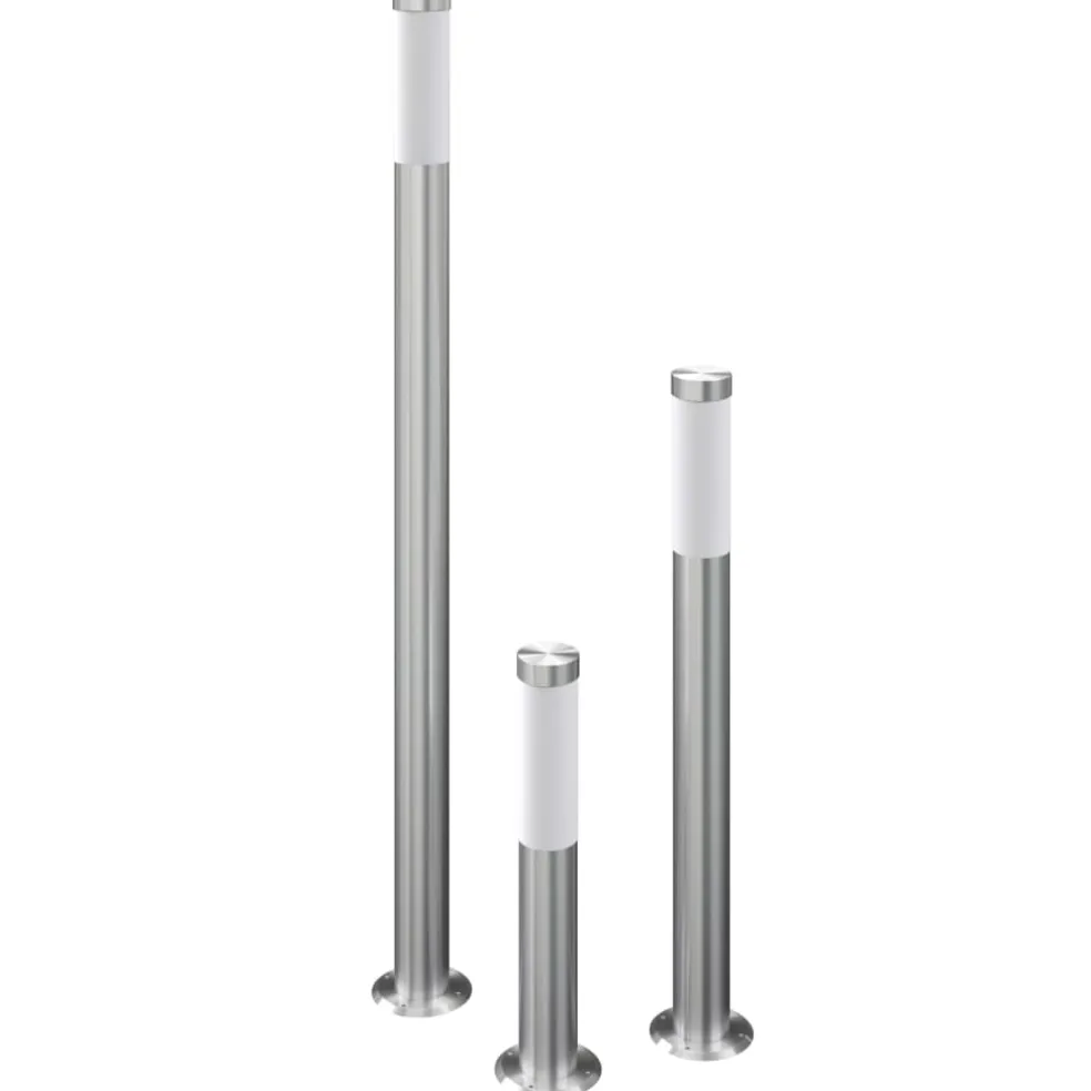 vidaXL 3-delige Tuinlampenset waterdicht roestvrij staal