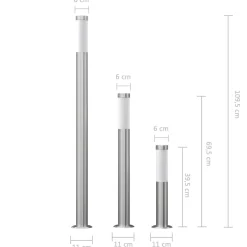 vidaXL 3-delige Tuinlampenset waterdicht roestvrij staal