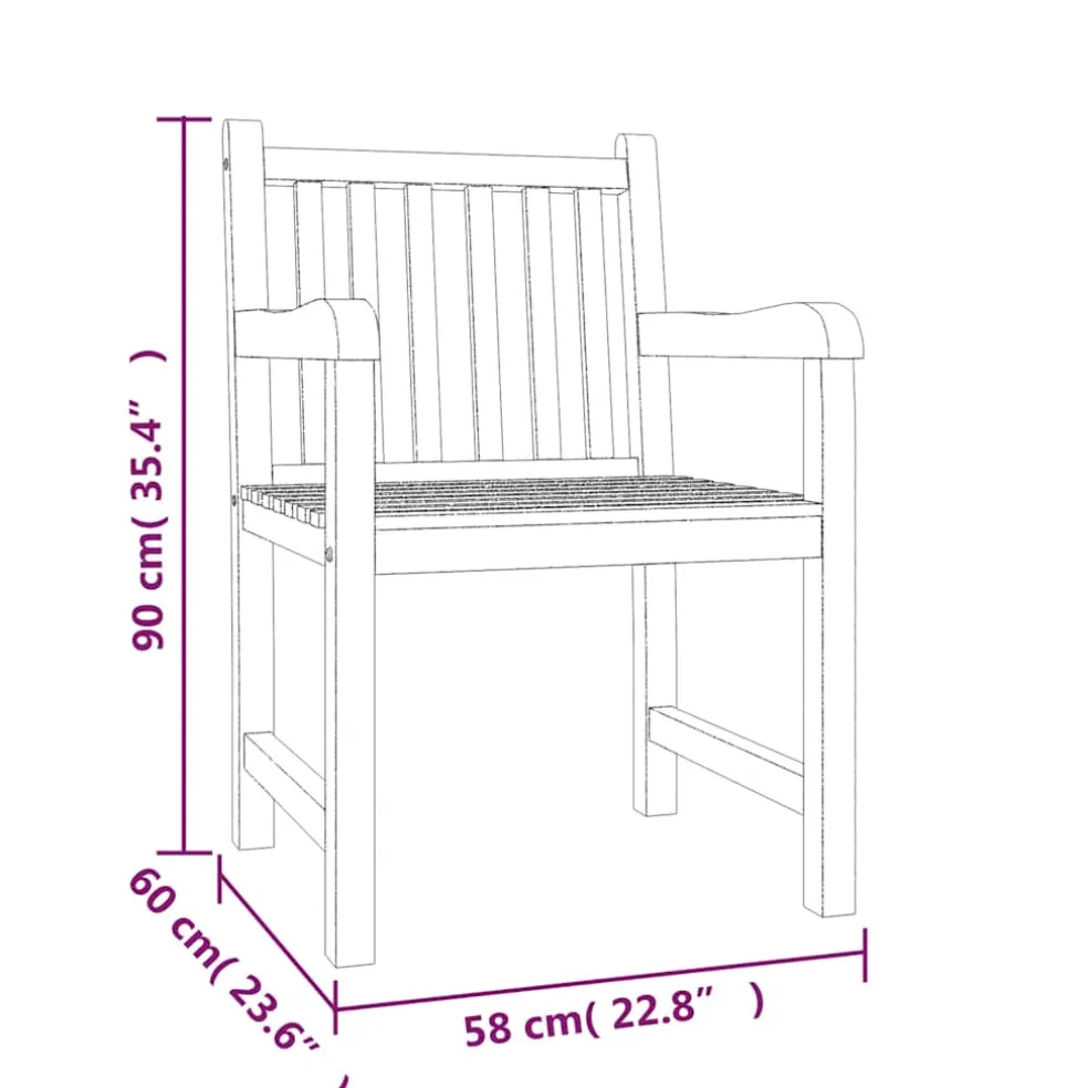 vidaXL 4-delige Tuinset massief teakhout