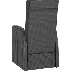 vidaXL 9-delige Tuinset met kussens poly rattan zwart