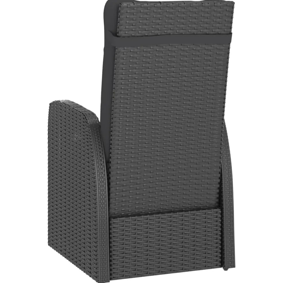 vidaXL 9-delige Tuinset met kussens poly rattan zwart