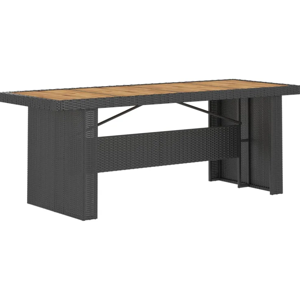 vidaXL 9-delige Tuinset met kussens poly rattan zwart