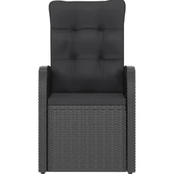 vidaXL 9-delige Tuinset met kussens poly rattan zwart