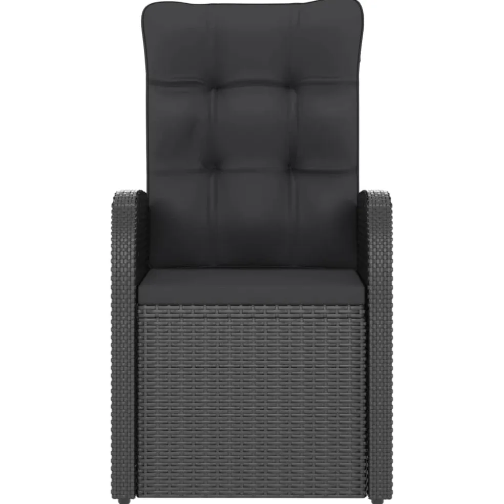 vidaXL 9-delige Tuinset met kussens poly rattan zwart