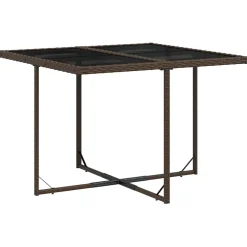vidaXL 5-delige Tuinset met kussens poly rattan bruin