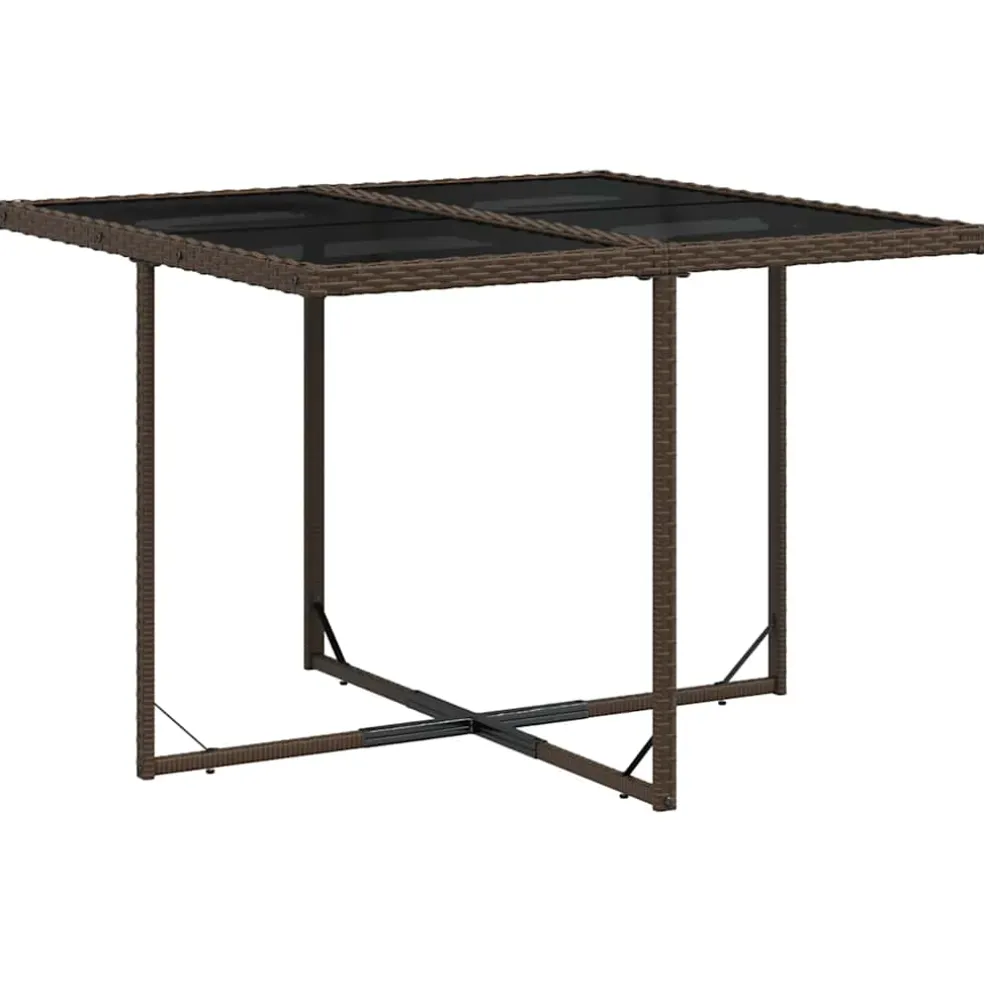 vidaXL 5-delige Tuinset met kussens poly rattan bruin