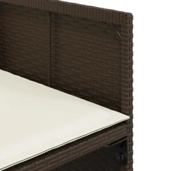 vidaXL 5-delige Tuinset met kussens poly rattan bruin