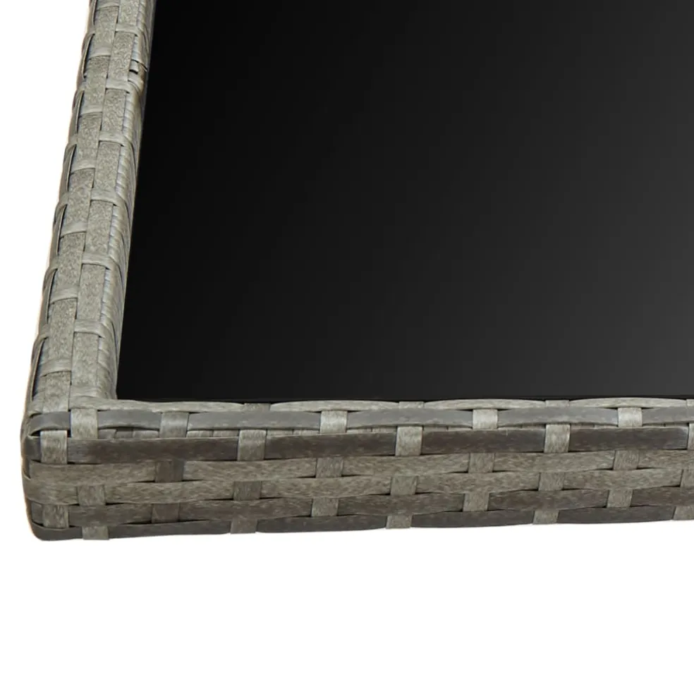 vidaXL 9-delige Tuinset met kussens poly rattan grijs