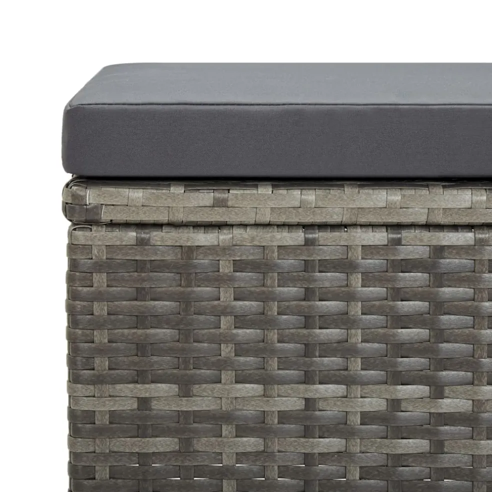 vidaXL 9-delige Tuinset met kussens poly rattan grijs
