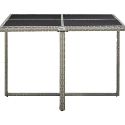 vidaXL 9-delige Tuinset met kussens poly rattan grijs